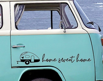 Home sweet home sticker car motorhome camper vacation wanderlust caravan vanlife