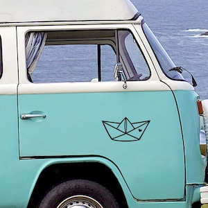 Papierboot Aufkleber Sticker Auto Wohnmobil Camper nordisch Vanlife
