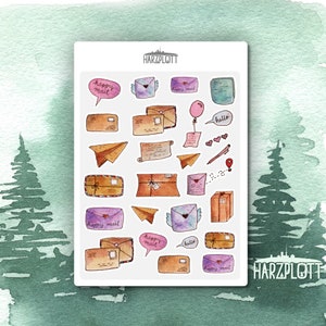 Stickerbogen Happy Mail Briefumschläge Post Easy Peel Off A6 Sticker Sheet