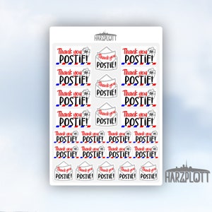Mini Sticker Thank you Postie Danke Postmann Postfrau Happy Postcrossing Stickerbogen A6 Easy Peel Off Sticker Sheet