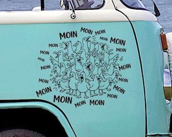 Seagull MOIN car sticker, maritime style – vinyl sticker for campers, motorhomes, caravans | North Sea Baltic Sea gift