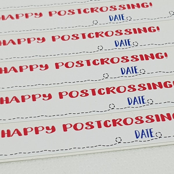 Postcrossing Aufkleber Sticker Happy Postcrossing! mit Papierflieger