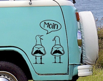 Seagull MOIN vinyl sticker, nautical theme | Motorhome & camper car sticker | North Sea Baltic Sea coastal kid vanlife sticker gift
