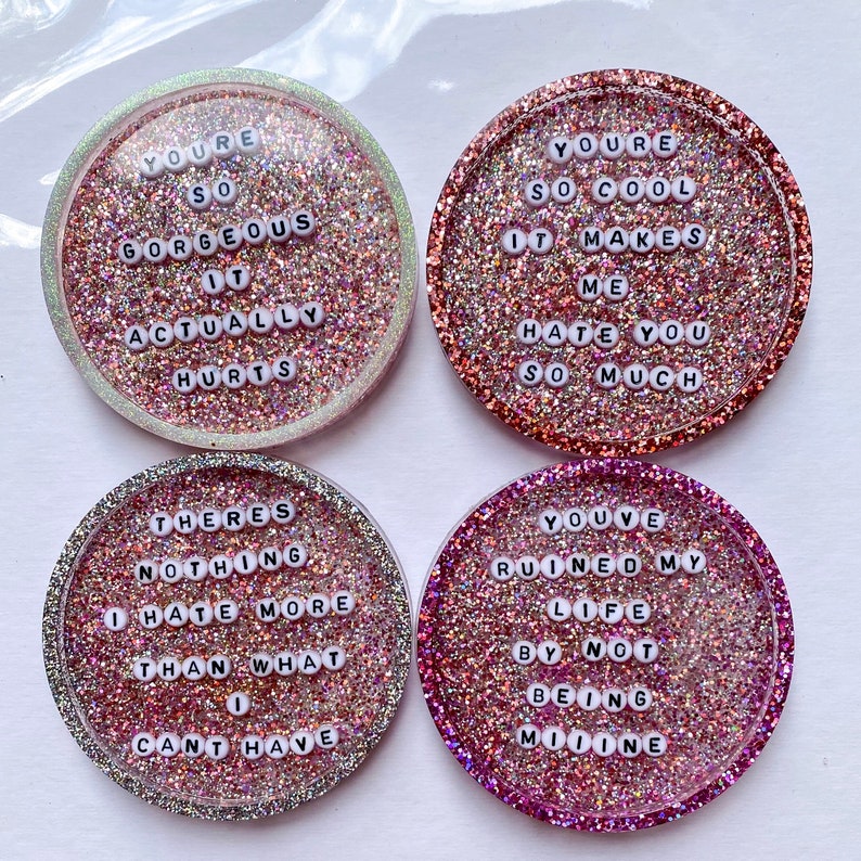 Set of 4 Taylor Swift Coasters with Lyrics from Etsy