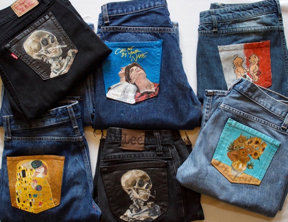hand painted jeans for sale