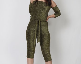 Gold Lurex Jumpsuit/Romper