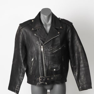 Ash Gee Vintage Leather Motorcycle Jacket Size L - Etsy