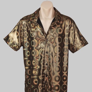 Metallic Gold Party Shirt Size M- L, high quality unique celebrations shirt