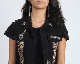 Black Denim Vest - Etsy Australia