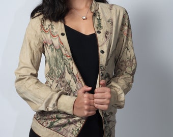 Roberto Cavalli Hand Screened Chamois Leather Jacket/Shirt