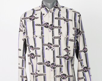 Wrangler Vintage Western Shirt, Geometric Pattern, Size M