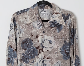 Size M 1970s Floral Print Body Shirt, Spire California