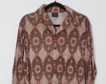 Size L 1970s Boho Print Body Shirt, Joel brand, California