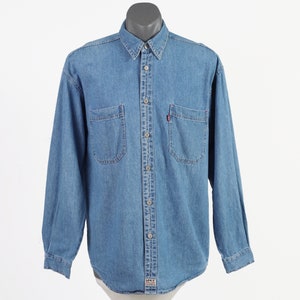 Taille M, chemise Levi&#39;s vintage bleue à rivets