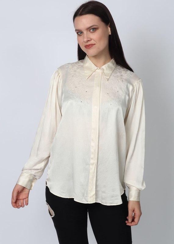 Silk Embroidered Blouse - image 1