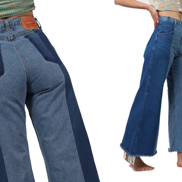 W30’ L28'  Levi's Flares /  High Waisted Two Tone Jeans / Aus Sz 12, US Sz 8