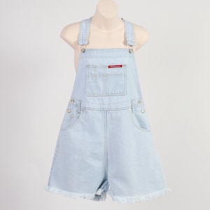 Größe L, No Excuses Kurze Vintage Denim Overall / Latzhose, Shortalls