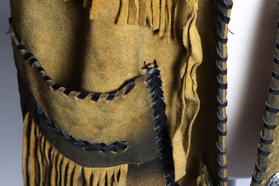 Fringed Suede Western Cowboy Jacket / Conchos/ Fa… - image 7