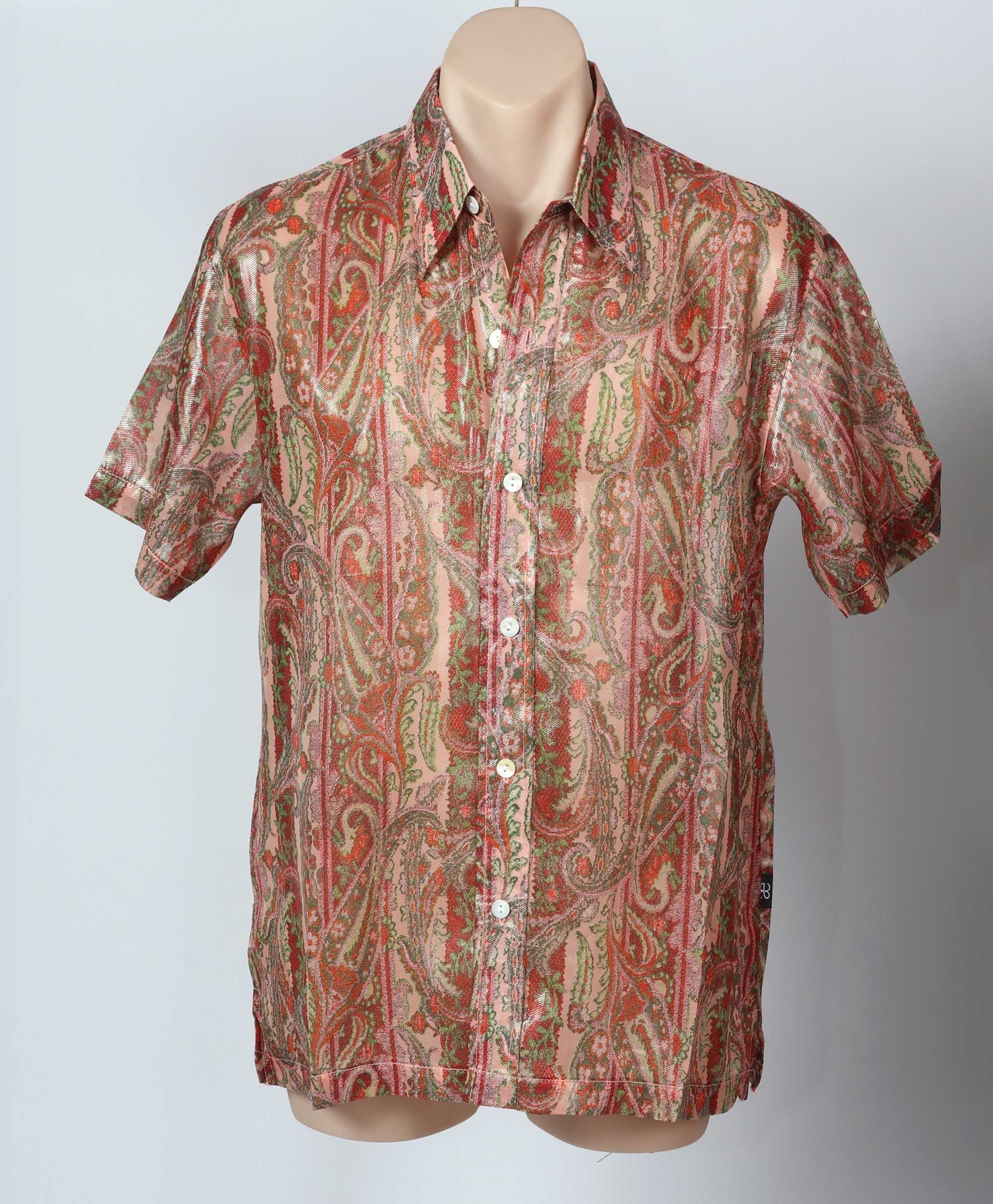 Pink Paisley sheer ML mens shirt Etsy