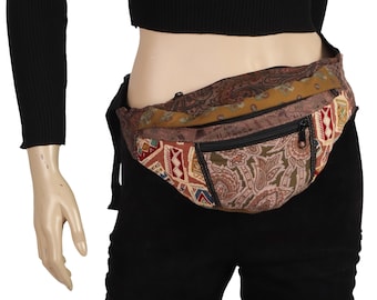 Paisley Pattern, Vintage Logo Bum Bag, Fanny Pack / Remake