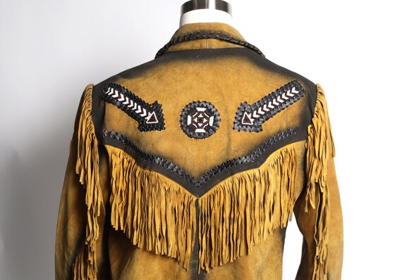 Fringed Suede Western Cowboy Jacket / Conchos/ Fa… - image 6