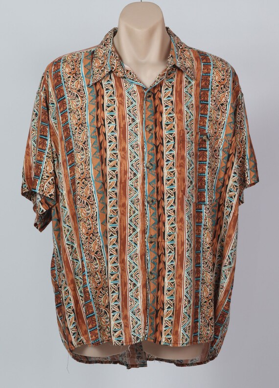 Vintage size XL striped Hawaiian shirt