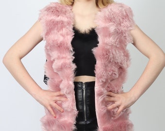 pink fuzzy vest