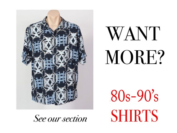 Tribal Primitive Hawaiian Vintage Shirt, Size L - image 6