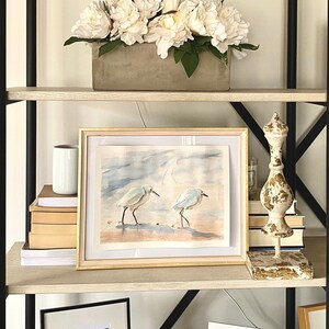 Beach Birds Watercolor Painting, home decor, beach decor, coastal theme, nature theme, sea gulls