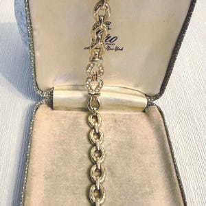 Vintage Gold Plated Crystal Chain Link Bracelet - 1980s Jewelry