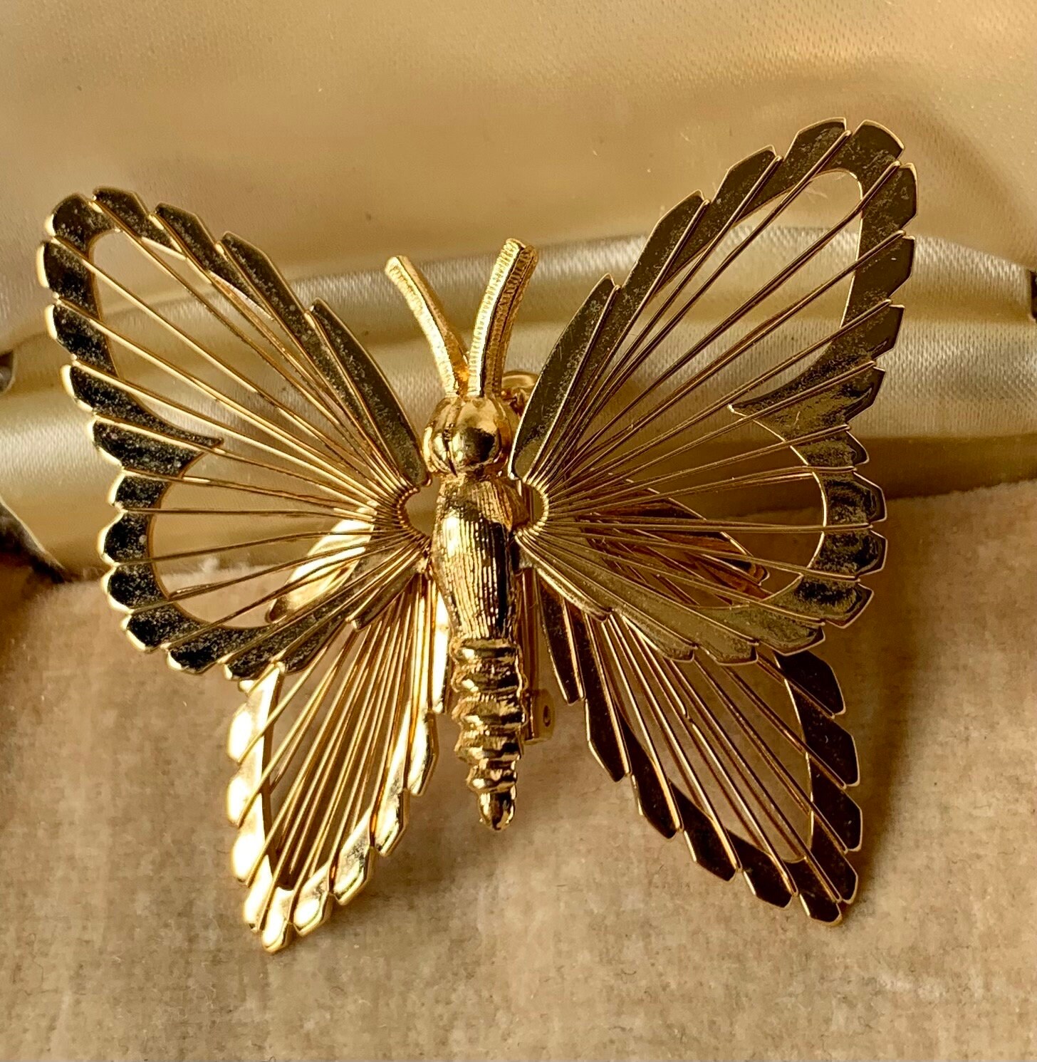 Monet Butterfly Pin Vintage Monet Butterfly Jewelry Signed 