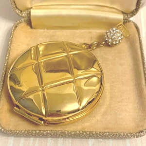 Vintage Estee Lauder Millennium Compact: goudkleurige kristallen bol