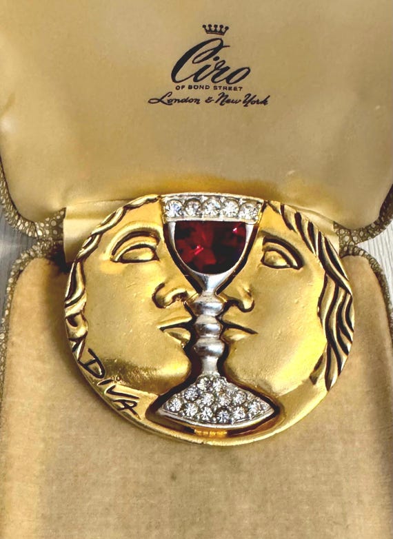 Broche Vintage Dalí - Bijou En Métal Doré, Occasion, Pièce Unique Et Artistique