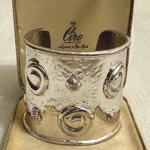 Silver Designer Cuff Bracelet,, Vintage Paris Silver Statement Cuff Bracelet, Couture Jewellery, Vintage Silver Bracelet, Statement Bracelet
