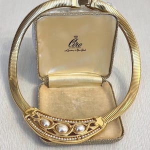 Vintage 80’s Napier Gold Omega Necklace, Gold Designer Choker Necklace, Vintage Gold Necklace, Women’s Necklace, Gift For Her, Womens Gift