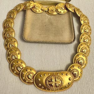 Vintage 80’s Designer Crystaline Necklace, Gold Necklace, Vintage Statement Necklace, Chunky Necklace, Vintage Jewellery, Women’s Necklace