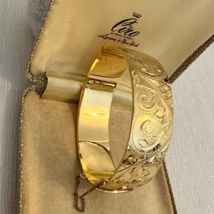 Vintage Gold Bangle, 9k Rolled Gold Bangle, Vintage Jewellery, Etched Bangle Gold, Gold Vintage Bangle, Vintage Bracelet, Gift For Her