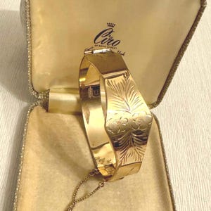 Vintage Gold Bangle, Rolled Gold Bangle, Vintage Jewellery, Womens Gold Bracelet, Gold Vintage Wedding Bangle, Vintage Gift, Gift For Her