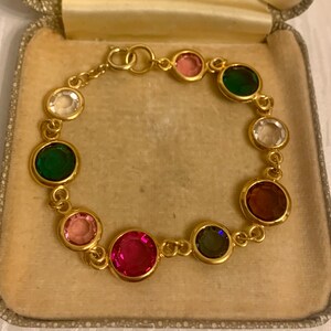 Vintage Gold Bezel Bracelet, Vintage Bezel  Bracelet, Vintage Jewellery, Vintage Accessory Item, Gift For Her, Wedding Bracelet