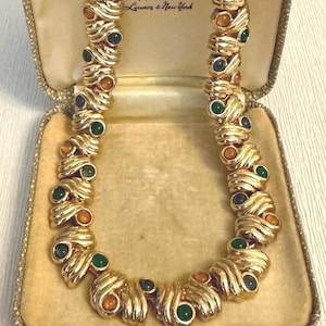 Vintage 80’s Designer Style Necklace, Gold Necklace, Vintage Statement Necklace, Chunky Necklace, Vintage Jewellery, Women’s Necklace