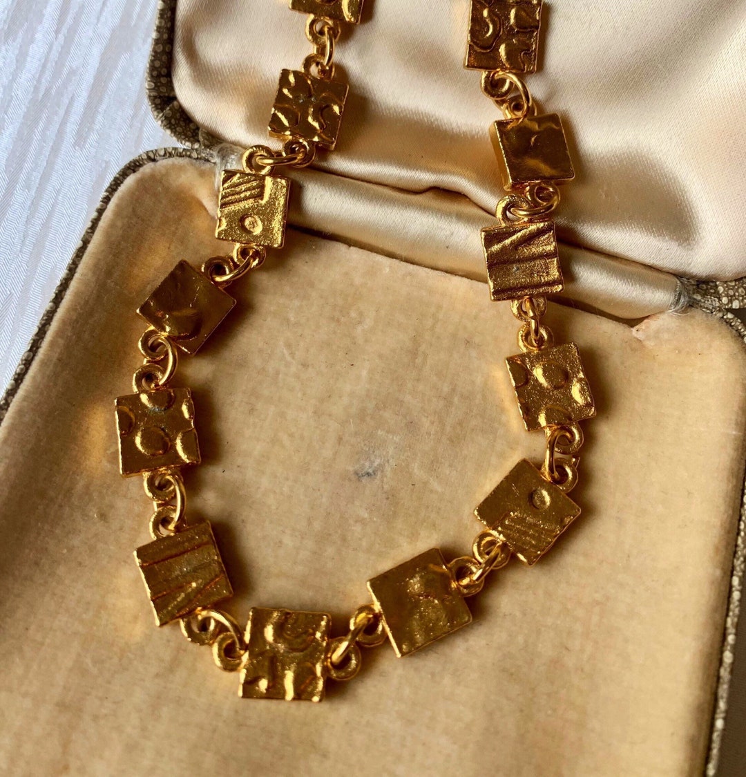 Vintage Biche De Bere Designer Necklace, Gold Chain Necklace