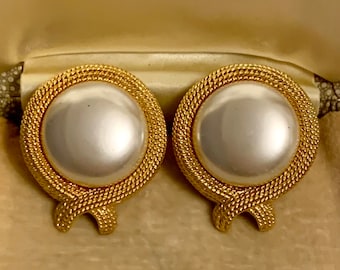 Vintage Gold Earrings, Napier Earrings, Designer Earrings, Vintage Pearl Earrings, Napier Jewellery, Wedding Jewellery, Womens Earrings