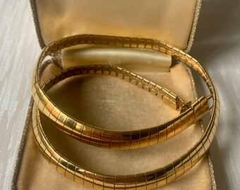 Collar estilo Omega de oro vintage de los años 80, collar de gargantilla/collar estilo diseñador de oro, collar de oro vintage, collar de mujer, regalo para ella