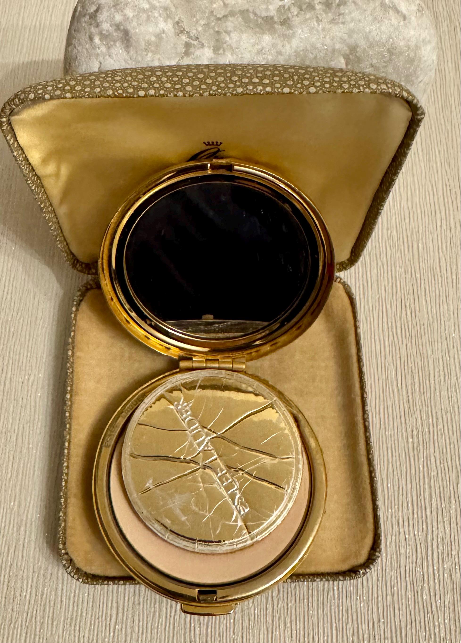 ヴィンテージ エスティ ローダー ゴールドトーン ウィーブ コンパクト