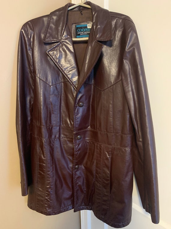 Vintage Cooper Brown Leather Coat 42L