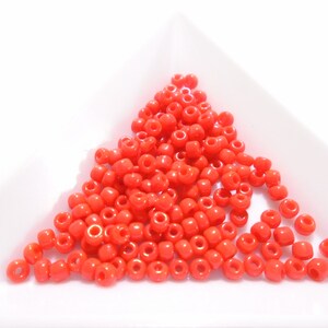 Seed Bead, Glass, #8, Round, Opaque, Red, Dyna-Mites, 8 grams