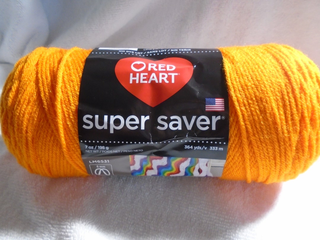 Yarn, Red Heart, Super Saver, Pumpkin, Orange, 0254, 7 Ounces, 1 Skein ...