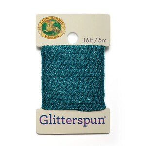 LAST CHANCE SALE Glitterspun, Turquoise, #148, Metallic Ribbon, Lion Brand, Metallic Thread, Sparkling Metallic Turquoise, 1 each