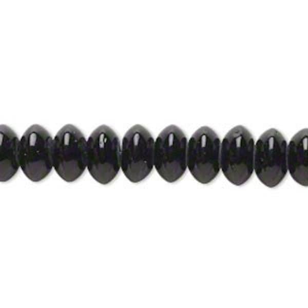 Bead, Spacer, Disc, Glass, Black, 20 beads