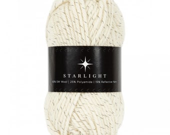 Yarn, Starlight, Hobbii, Wool, Natural White, #1, 1.75 ozs, 1 skein